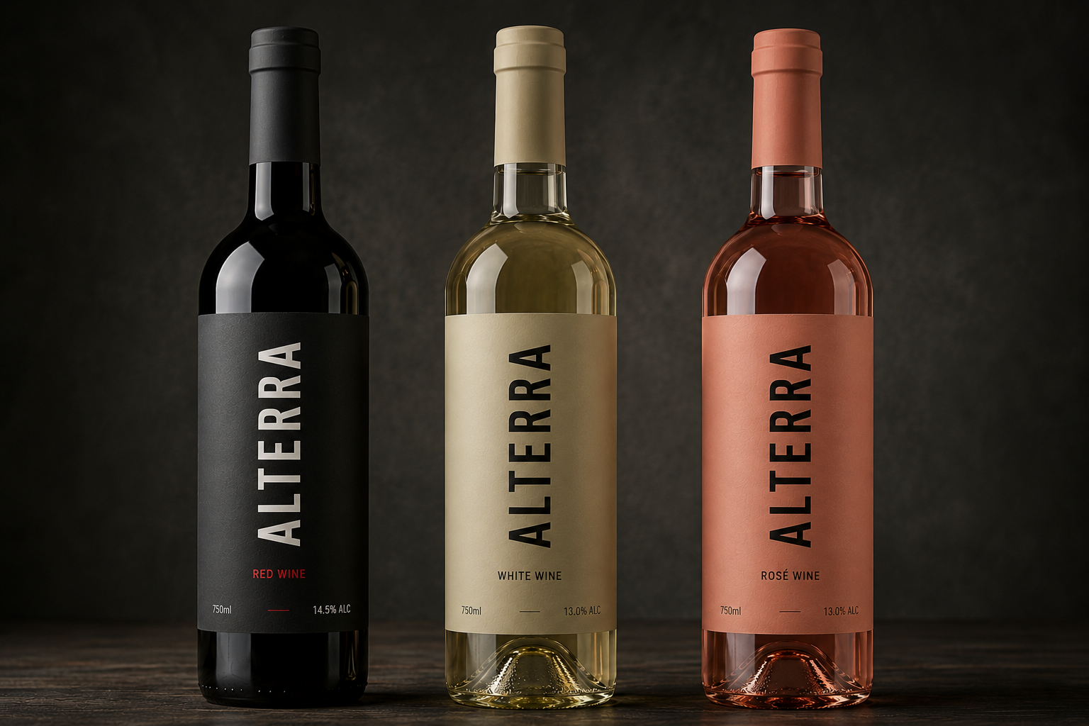 Vinos ALTERRA: tinto, blanco y rosado